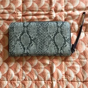 Large Snakeskin Clutch Wallet